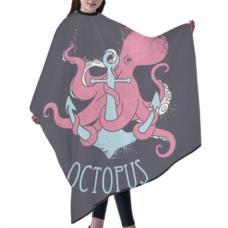 Personality  Anchor And Octopus Hair Cutting Cape