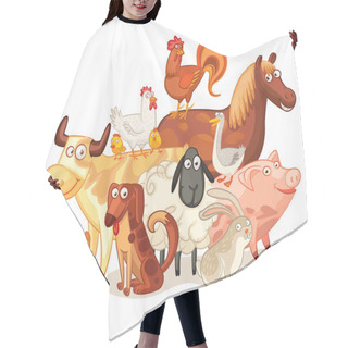 Personality  Farm Animals, Posing Together Hair Cutting Cape