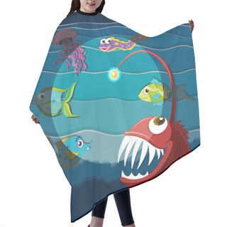 Personality  Ocean Scene With Sea Monsters Hair Cutting Cape