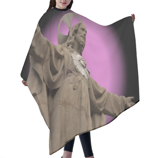 Personality  Statue Of Christ With Fake Aureole Hair Cutting Cape