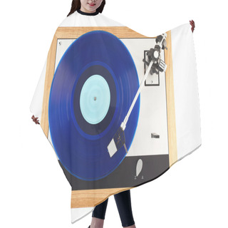 Personality  Vintage Turntable In Action Top View Hair Cutting Cape