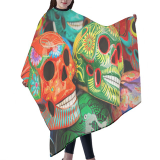 Personality  Decorated Colorful Skulls  Hair Cutting Cape