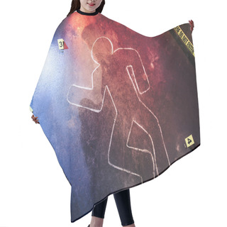 Personality  Fresh Crime Scene With Yellow Tape At Night Hair Cutting Cape