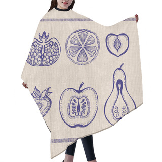 Personality  Cute Fruits Seamless Vector Background Hair Cutting Cape