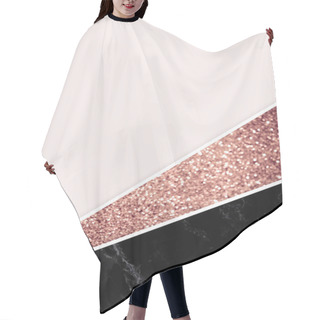 Personality  Geometric Background With Pink Glitter, Black Marble And Light Pink Color Hair Cutting Cape