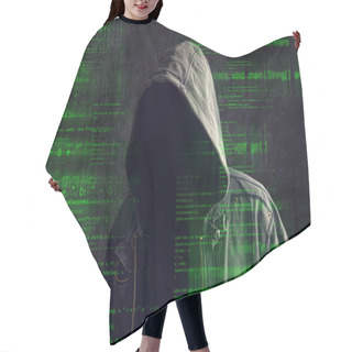 Personality  Faceless Hooded Anonymous Computer Hacker Hair Cutting Cape