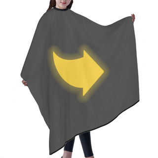 Personality  Black Right Arrow Yellow Glowing Neon Icon Hair Cutting Cape