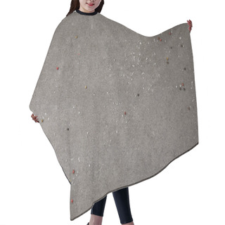 Personality  Top View Of Scattered Salt And Pepper Spices On Grey Table Hair Cutting Cape