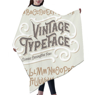 Personality  Vector Vintage Typeface With Beautiful Classic Ornate Hair Cutting Cape
