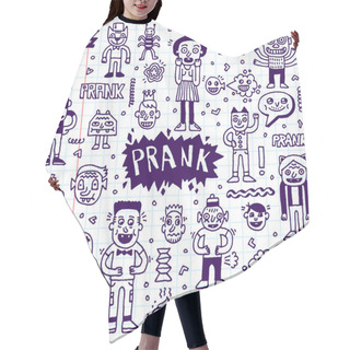 Personality  Prank Wacky Doodle Set Hair Cutting Cape