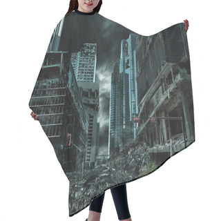 Personality  Cinematic Portrayal Of Destroyed And Deserted City Hair Cutting Cape
