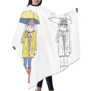 Personality  Bunny Girl  In Yellow Raincoat Hair Cutting Cape