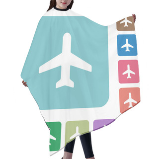 Personality  Flat Airplane Icons Hair Cutting Cape