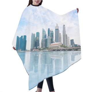 Personality  Singapore Skyline And Marina Bay In Day Hair Cutting Cape