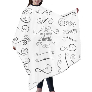 Personality  Hand Drawn Swirls And Flourishes. Calligraphic Design Elements Hair Cutting Cape