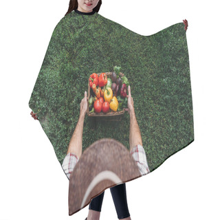 Personality  Farmer Holding Basket With Vegetables Hair Cutting Cape