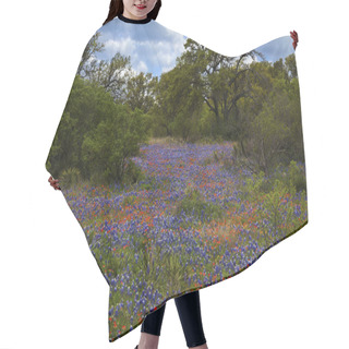 Personality  Bluebonnets And Indian Paintbush In The Texas Hill Country, Texas Hair Cutting Cape