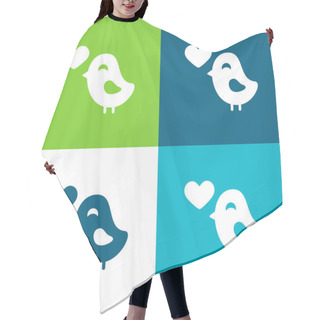 Personality  Bird In Love Flat Four Color Minimal Icon Set Hair Cutting Cape