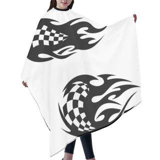 Personality  Racing Flag Tattoos Hair Cutting Cape