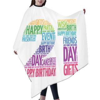 Personality  Happy 21st Birthday Word Cloud Hair Cutting Cape