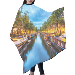 Personality  Canals Of Amsterdam At Night Hair Cutting Cape