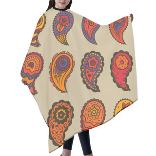 Personality  Nine Warm Colors Paisley Ornament Elements  Hair Cutting Cape