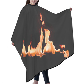 Personality  Close Up View Of Burning Orange Flame On Black Background Hair Cutting Cape