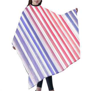 Personality  Colorful Stripes, Seamless Pattern With Blue And Red Colors .vertical  Parallel Stripes. Elegant Colorful Background . Classic Seasonal Stripes. US Colors Hair Cutting Cape