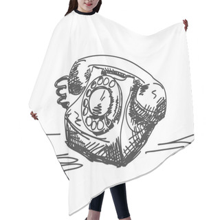 Personality  Hand Drawn Old Telephone Hair Cutting Cape