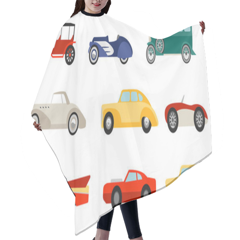 Personality  Flat Style Classic Cars Set Hair Cutting Cape