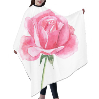 Personality  Beautiful Rose Watercolor Hand-painted Isolated On White Background. Hair Cutting Cape