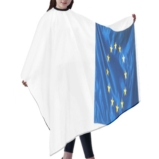Personality  Blue European Union Flag Isolated On White, Banner Hair Cutting Cape