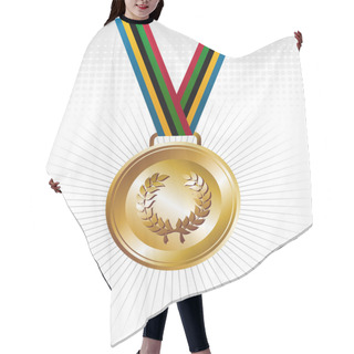 Personality  Gold Medal With Ribbons Background Hair Cutting Cape