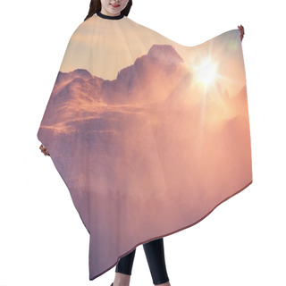 Personality  Sunny Mountain Landscape Hair Cutting Cape