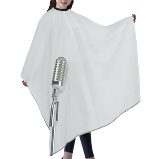 Personality  Retro Microphone Isolated On Grey With Copy Space  Hair Cutting Cape