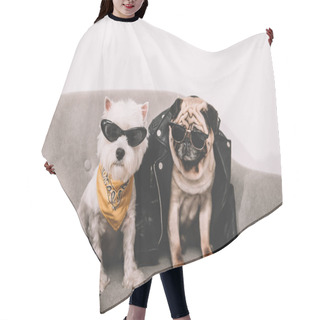 Personality  Stylish Dogs In Sunglasses Hair Cutting Cape