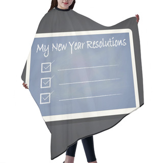 Personality  My New Year Resolution On Blackboard Hair Cutting Cape