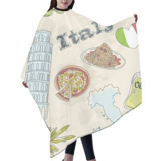 Personality  Italy Travel Grunge Seamless Pattern Hair Cutting Cape
