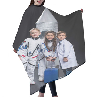 Personality  Kids Playing Astronauts Hair Cutting Cape