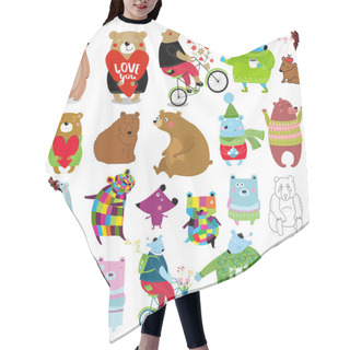 Personality  Big Set Of Bears. Hair Cutting Cape