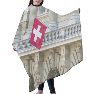 Personality  Bundeshaus Facade With Swiss Flag In Bern, Switzerland Hair Cutting Cape