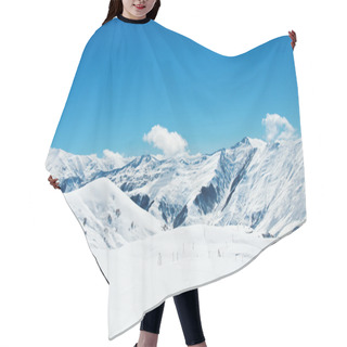 Personality  High Mountains Under Snow In The Winter Hair Cutting Cape