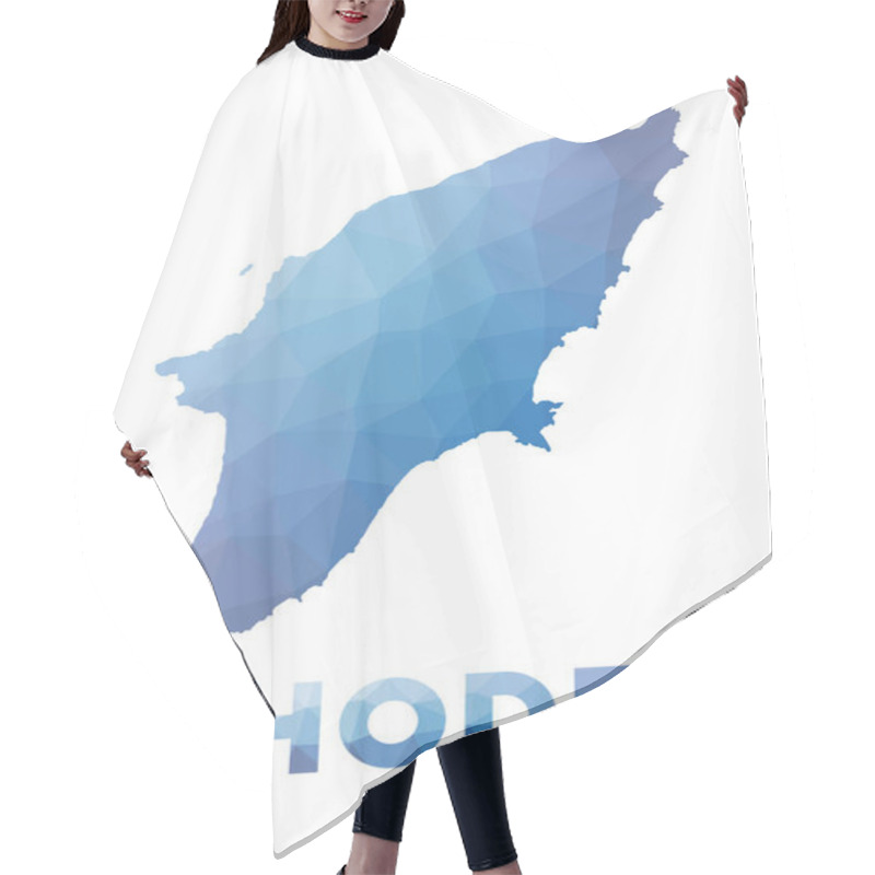 Personality  Low Poly Map Of Rhodes Geometric Illustration Of The Island Rhodes Polygonal Map Technology Hair Cutting Cape