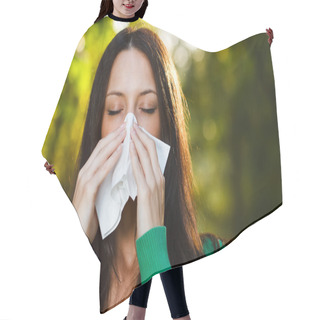 Personality  Woman Blowing Nose Hair Cutting Cape