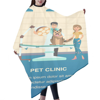 Personality  Pet Clinic Vector Color Poster Cartoon Template Hair Cutting Cape