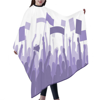 Personality  Activists Protest. Political Riot Sign Banners, People Holding Protests Placards And Manifestation Banner Vector Illustration Hair Cutting Cape