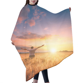 Personality  Human In A Wheat Field Hair Cutting Cape