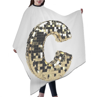Personality  Disco Ball Uppercase Letter C Isolated On White Background. 3D Rendered Alphabet. Modern Font For Dance Party Banner, Poster, Design Template Element. Hair Cutting Cape
