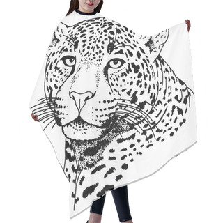 Personality  Leopard Face Tattoo ,Vector Illustration, Print Hair Cutting Cape