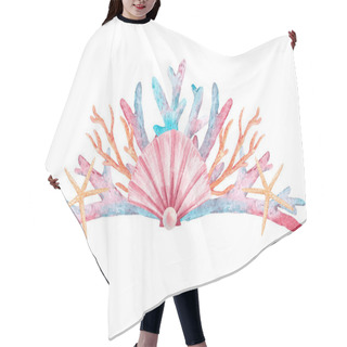 Personality  Watercolor Coral Crown Hair Cutting Cape